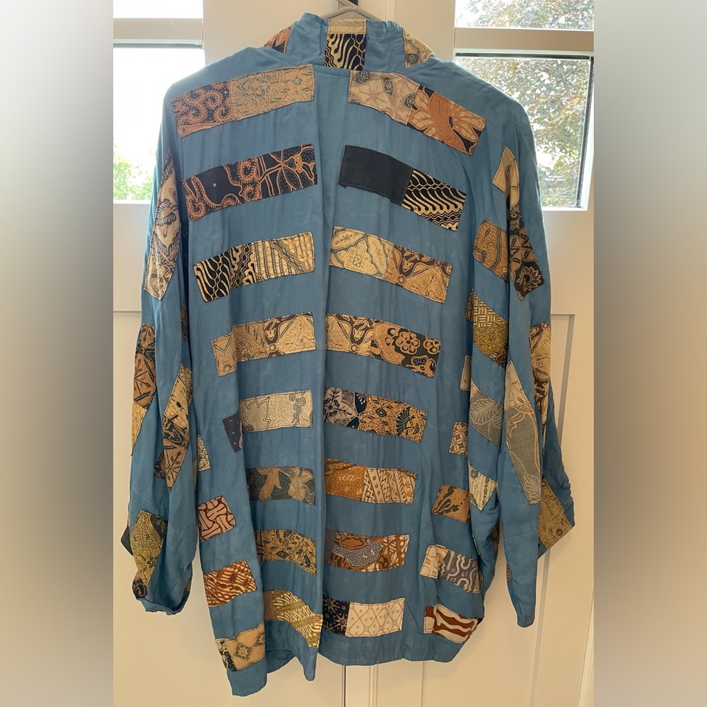 Vintage Nwt Patchwork Jacket Blue Large Nativewea… - image 4